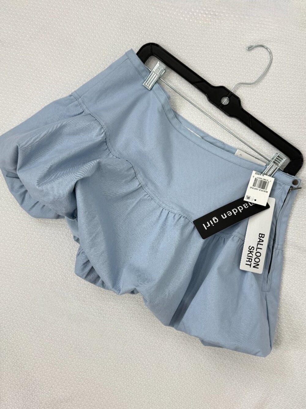 Madden Girl Balloon Mini Skirt Light Blue Cotton Bubble Hem NWT Juniors XL